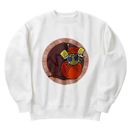 おひつじ座 パターン2・フルカラー Heavyweight Crew Neck Sweatshirt