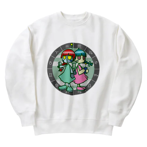 ふたご座 パターン2・フルカラー Heavyweight Crew Neck Sweatshirt