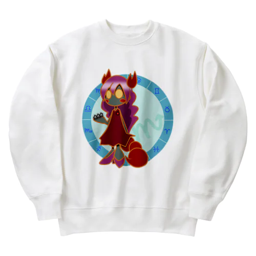 さそり座 パターン1・フルカラー Heavyweight Crew Neck Sweatshirt