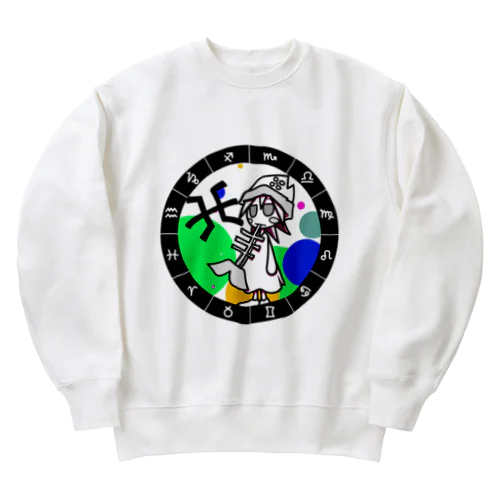 うお座 パターン2 Heavyweight Crew Neck Sweatshirt