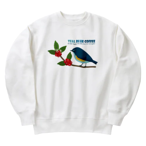 Teal Blue Bird Heavyweight Crew Neck Sweatshirt