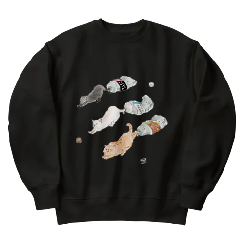 絵の具にゃんこ Heavyweight Crew Neck Sweatshirt