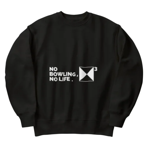 NO BOWLING , NO LIFE .　ホワイト Heavyweight Crew Neck Sweatshirt