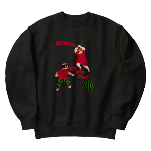 おとんVSおかんスイカ割りVr Heavyweight Crew Neck Sweatshirt