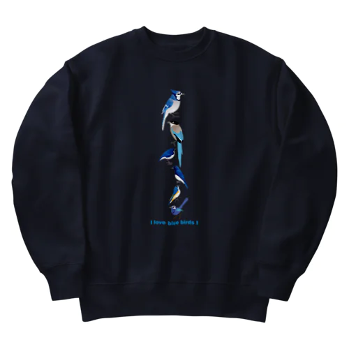 I love blue birds 2 Heavyweight Crew Neck Sweatshirt