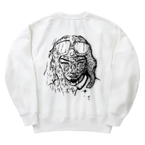 "Life Weapon" art by Kastella Heavyweight Crew Neck Sweatshirt