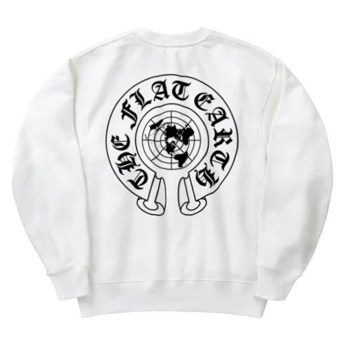 フラットアースMAP04 ch-BLACK Heavyweight Crew Neck Sweatshirt