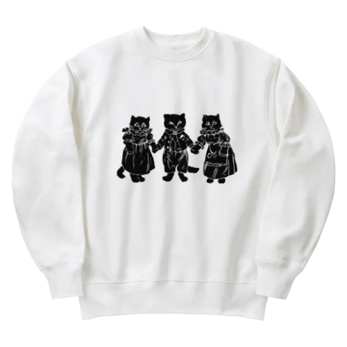 ３びきの黒い猫 Heavyweight Crew Neck Sweatshirt