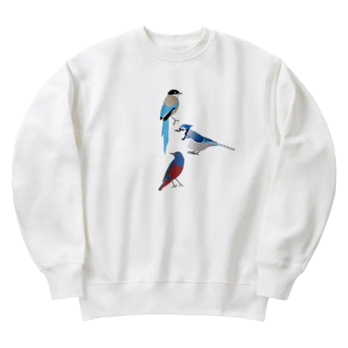 I love blue birds 5 アオカケス  Heavyweight Crew Neck Sweatshirt