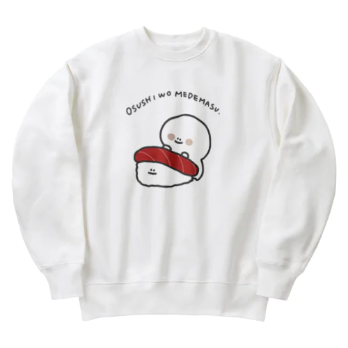 お寿司を愛でるたらもちゃん Heavyweight Crew Neck Sweatshirt