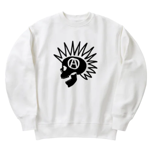 モヒカンスカル ブラック Heavyweight Crew Neck Sweatshirt