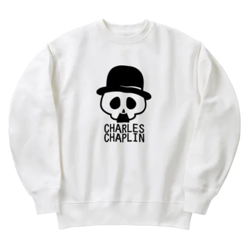 チャールズ・チャップリンスカル ブラック Heavyweight Crew Neck Sweatshirt