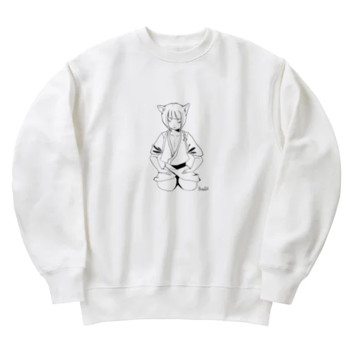 狐耳男子くん、正座する。 Heavyweight Crew Neck Sweatshirt