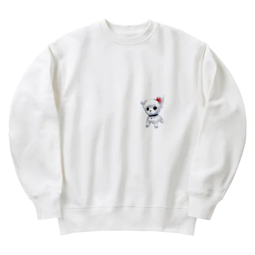 だってマルチーズだもん　素 Heavyweight Crew Neck Sweatshirt