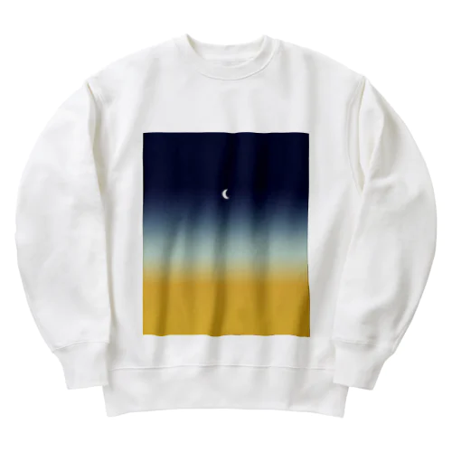 「moon」スウェット白 Heavyweight Crew Neck Sweatshirt