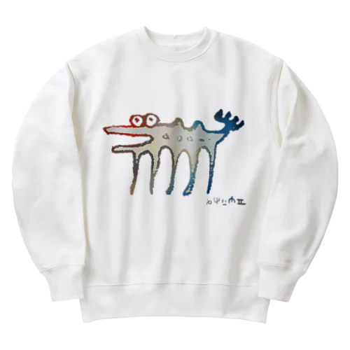 伝説の謎の変な生物。カラフル Heavyweight Crew Neck Sweatshirt