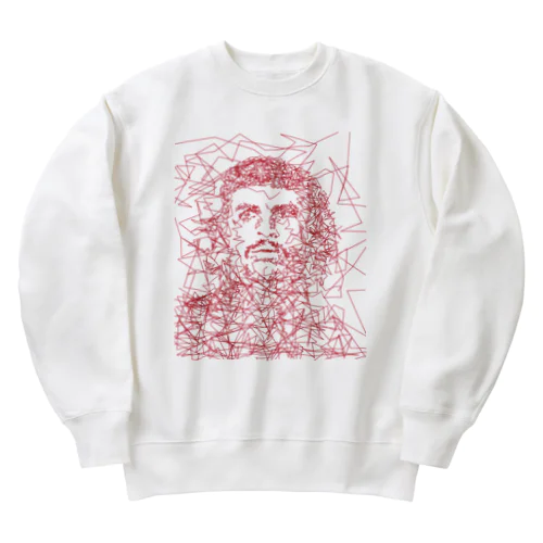 折れ線のゲバラ Heavyweight Crew Neck Sweatshirt