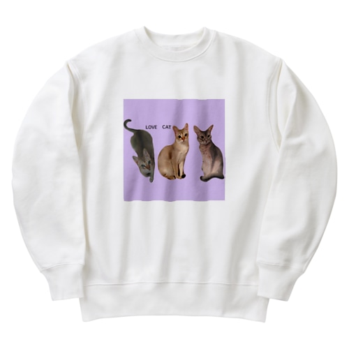 LOVE  CAT シンガプーラ&アビシニアン Heavyweight Crew Neck Sweatshirt