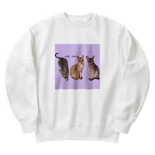 LOVE  CAT シンガプーラ&アビシニアン Heavyweight Crew Neck Sweatshirt