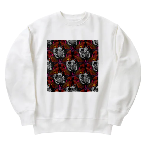 Fallen Angel of SKULL SEAMLESS PATTERN Heavyweight Crew Neck Sweatshirt