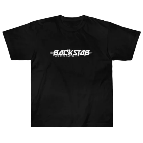 BackStab白ロゴ ヘビーウェイトTシャツ