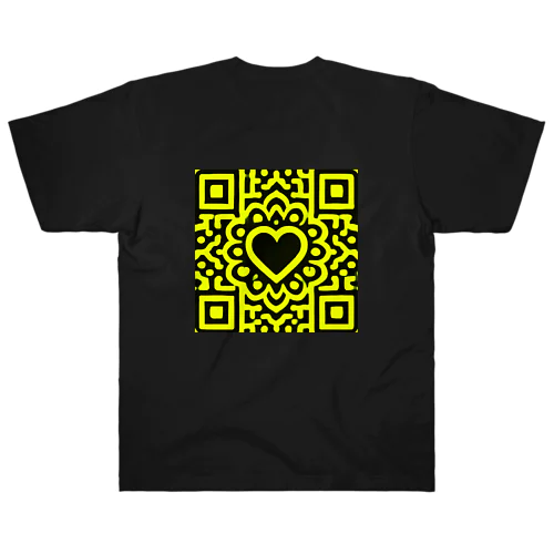 QRコード風HEART（P'） ヘビーウェイトTシャツ