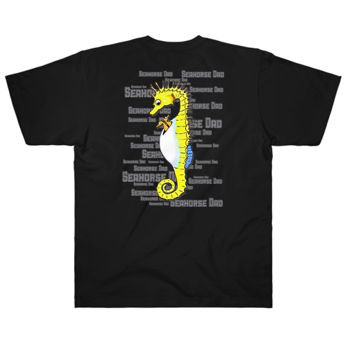 Seahorse Dad バックプリント Heavyweight T-Shirt