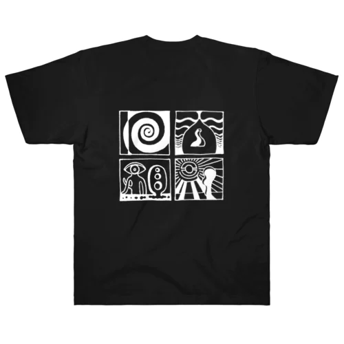 太陽の眼 文字絵SP(白/前・背面) Heavyweight T-Shirt