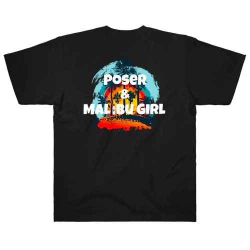 Malibu girl and poser ヘビーウェイトTシャツ