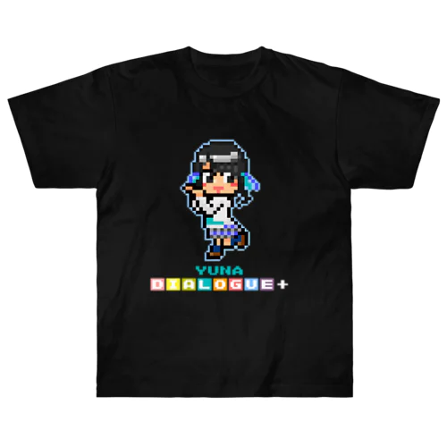 ドットDIALOGUE＋ ゆーな推しヘビーウェイトTシャツ(黒) Heavyweight T-Shirt