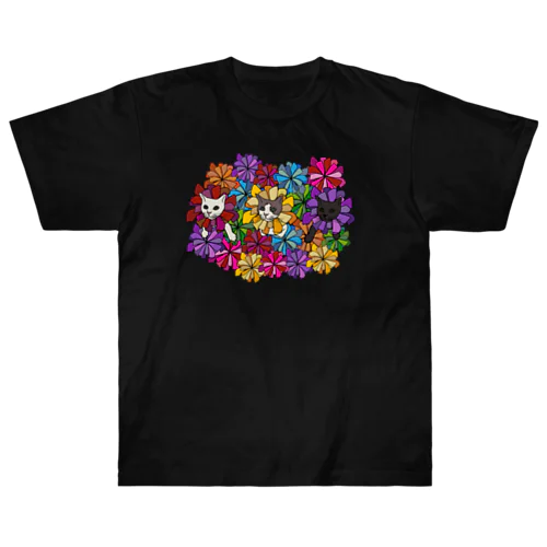 にゃんこ花畑。 Heavyweight T-Shirt