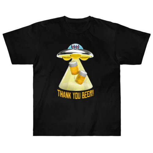 ビール泥棒👽🍻👽（飲酒運転ダメ。ゼッタイ。） ヘビーウェイトTシャツ