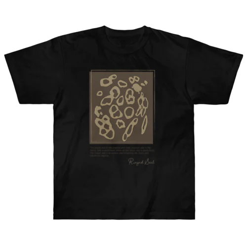 ワモン アザラシ 柄 ブラウン Ringed seal pattern Brown ヘビーウェイトTシャツ