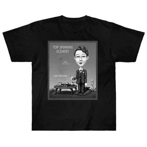 コマ回しの風景-m ヘビーウェイトTシャツ