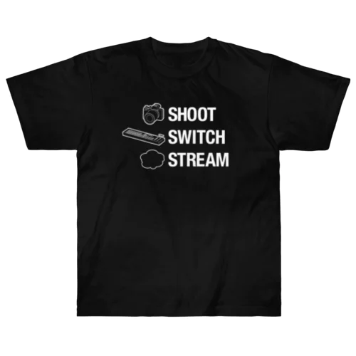 SHOOT, SWITCH, STREAM. Heavyweight T-Shirt