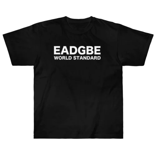 EADGBE スタンダードチューニングTシャツ(ホワイトロゴ) ヘビーウェイトTシャツ