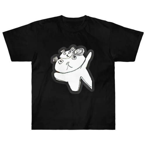 パンダのお面をつけたパンダ Heavyweight T-Shirt