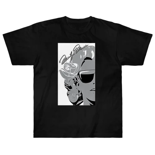 マリリン・モンロー、illustration monochrome Heavyweight T-Shirt