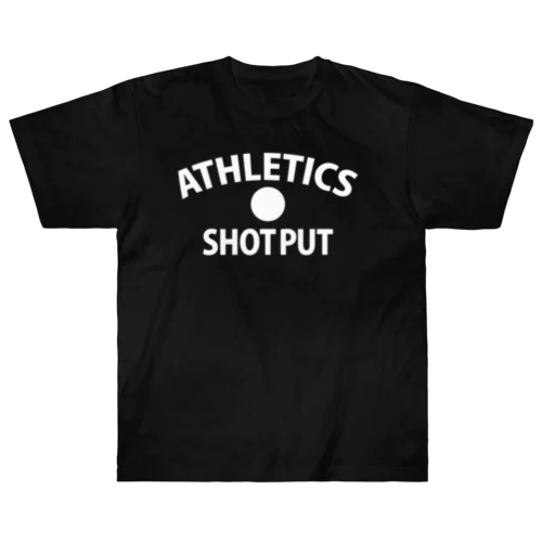 砲丸投げ・白・陸上競技・ほうがんなげ・グッズ・Tシャツ・Shot Put・パワー・力強さ・男子・女子・かっこいい・かわいい・飛距離・選手・有力・確実・候補・有望・応援・精神力・集中力・メダル ヘビーウェイトTシャツ