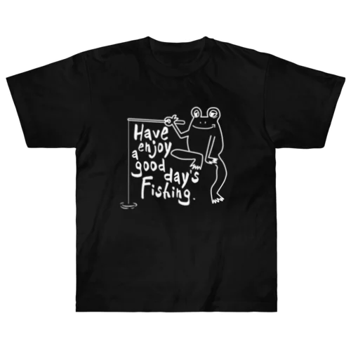 ヘンテコガエルが釣りをするでケロ Heavyweight T-Shirt