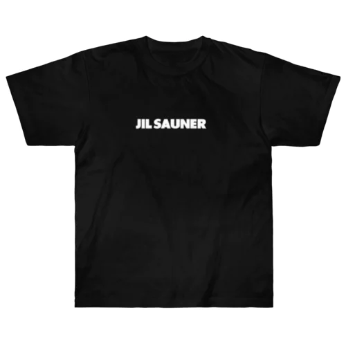 JIL SAUNER-ジルサウナー-胸面配置 白ロゴ ヘビーウェイトTシャツ