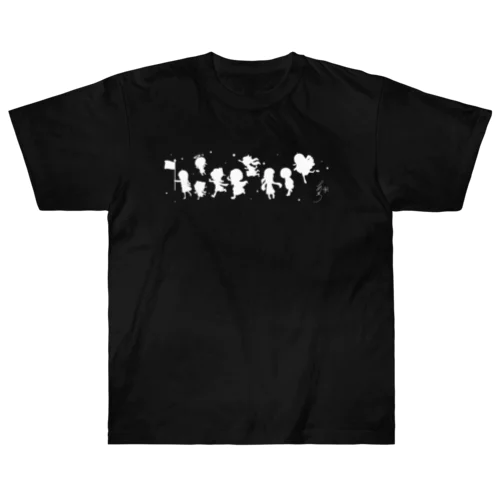 緑髪ちゃんズ 白抜き Heavyweight T-Shirt