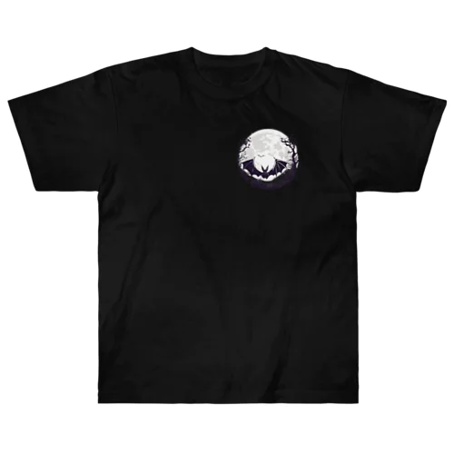 蝙蝠と月「bat and moon」 Heavyweight T-Shirt