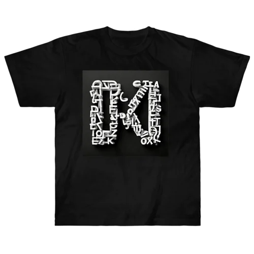 アルファベットデザイン Heavyweight T-Shirt