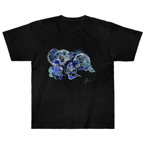 暗転 鶏土竜 Heavyweight T-Shirt