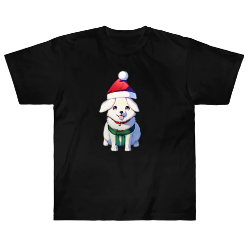 Merry Xmas　わんこ ヘビーウェイトTシャツ