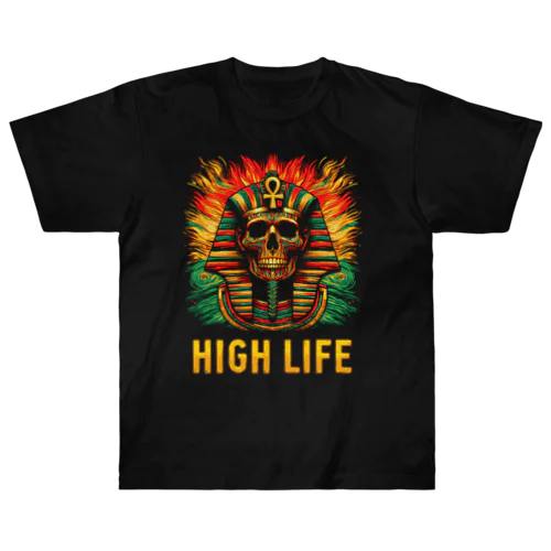 HIGH LIFE スカル ツタンカーメン ラスタ ヘビーウェイトTシャツ