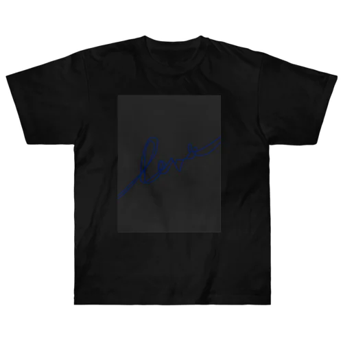 Blue LogoArt × Charcoal ヘビーウェイトTシャツ