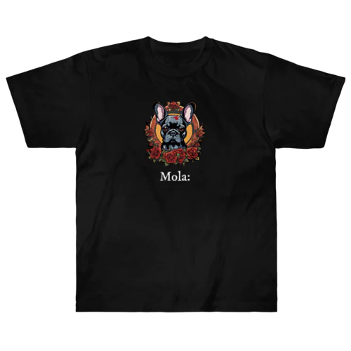 Mola:  "Petals and Pup" ヘビーウェイトTシャツ