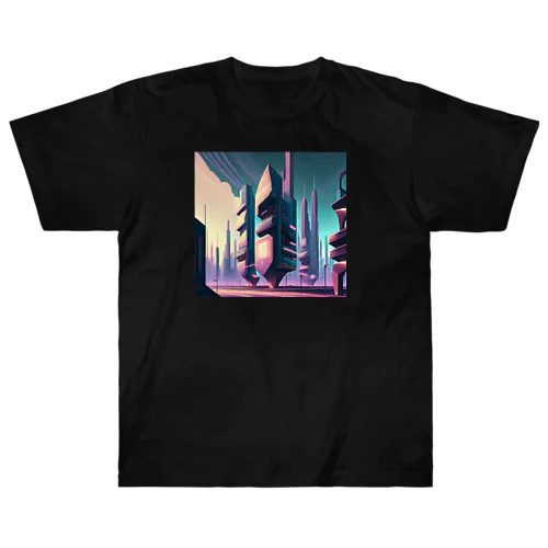 サイバーパンク都市 ヘビーウェイトTシャツ